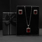 Red Stone Locket Set - 6