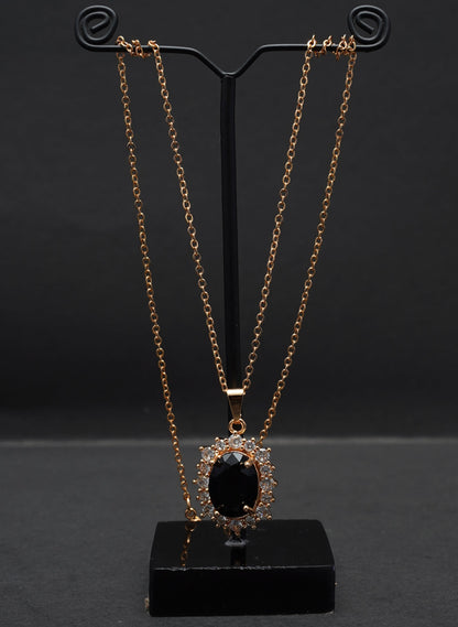 Golden Black Stone Necklace - 2