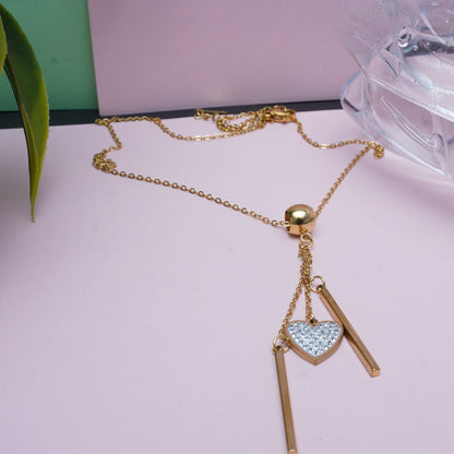 Golden Heart Shape Necklace - 3