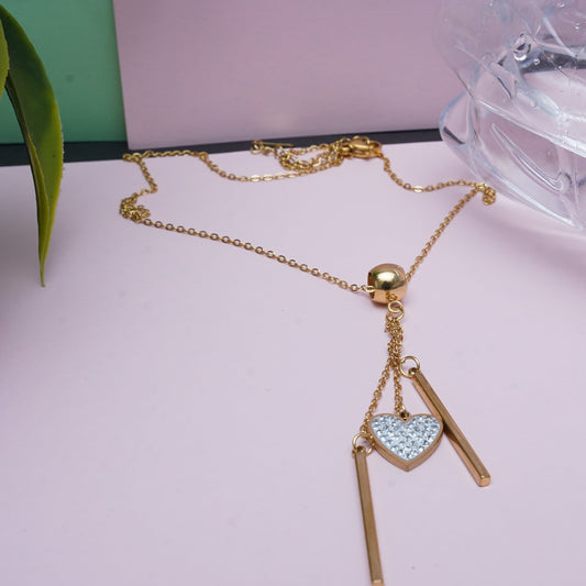 Golden Heart Shape Necklace - 3